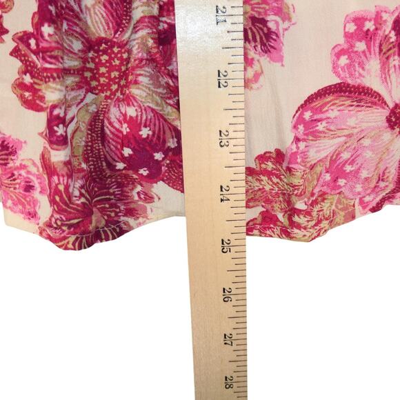 Old Navy Tank Top Womens XL Pink Red Floral Print Halter Tiered Peasant Boho - Picture 7 of 12